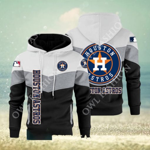 Baseball Houston Astros Team MLB Black White Printed Hoodie