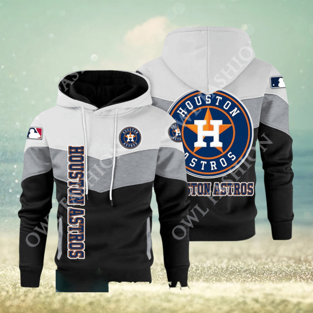 Baseball Houston Astros Team MLB Black White Printed Hoodie Baseball Houston Astros Team MLB Black White Printed Hoodie