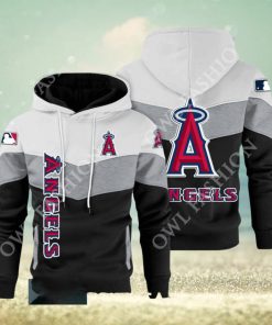 Baseball Los Angeles Angels Team MLB Black White Printed Hoodie