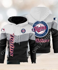 Baseball Minnesota Twins Team MLB Black White Printed Hoodie