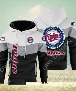 Baseball Minnesota Twins Team MLB Black White Printed Hoodie