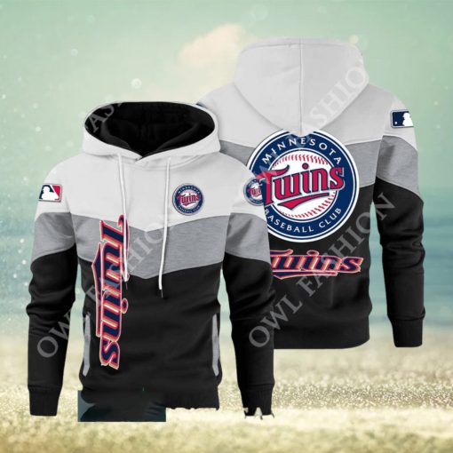Baseball Minnesota Twins Team MLB Black White Printed Hoodie