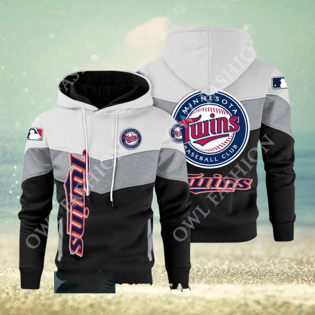 Baseball Minnesota Twins Team MLB Black White Printed Hoodie Baseball Minnesota Twins Team MLB Black White Printed Hoodie