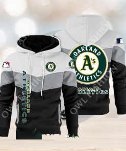 Baseball Oakland Athletics Team MLB Black White Printed Hoodie