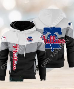 Baseball Philadelphia Phillies Team MLB Black White Printed Hoodie