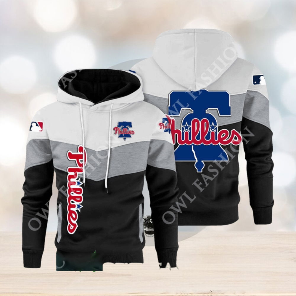 Baseball Philadelphia Phillies Team MLB Black White Printed Hoodie Baseball Philadelphia Phillies Team MLB Black White Printed Hoodie