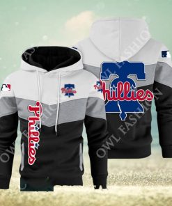 Baseball Philadelphia Phillies Team MLB Black White Printed Hoodie