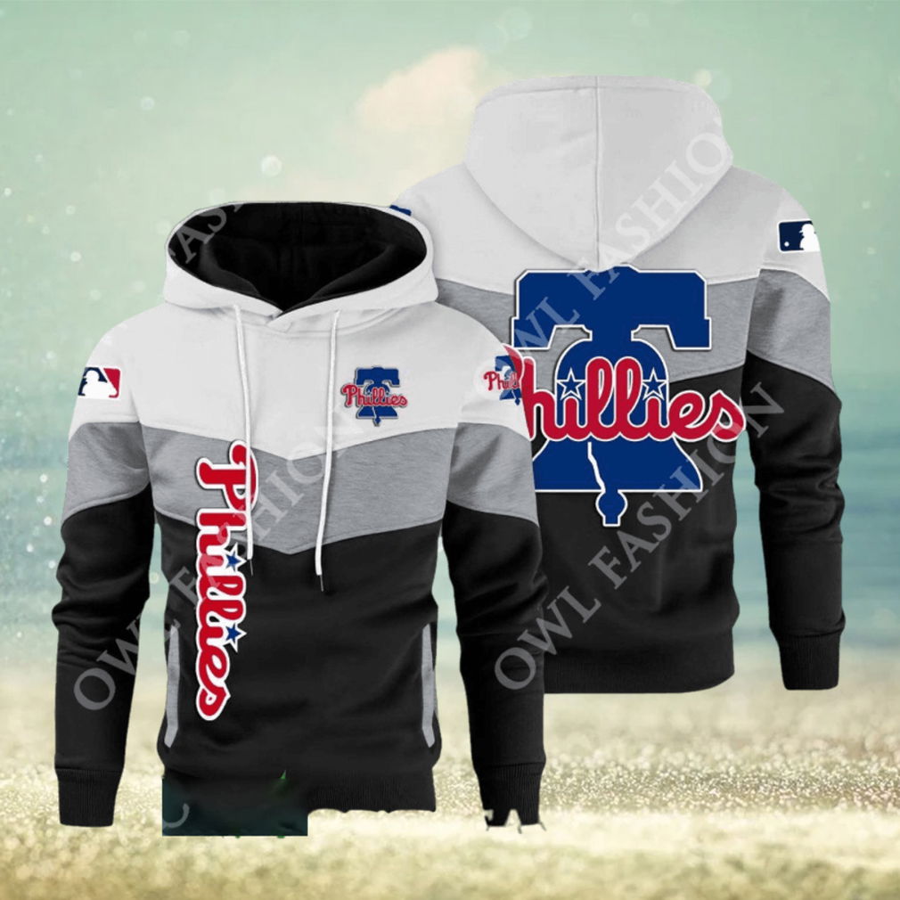 Baseball Philadelphia Phillies Team MLB Black White Printed Hoodie Baseball Philadelphia Phillies Team MLB Black White Printed Hoodie
