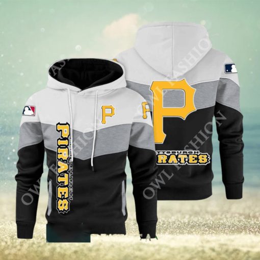 Baseball Pittsburgh Pirates Team MLB Black White Printed Hoodie