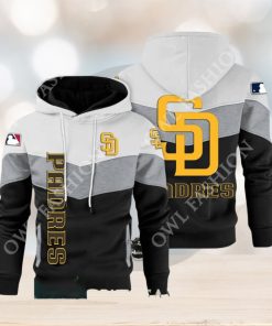 Baseball San Diego Padres Team MLB Black White Printed Hoodie