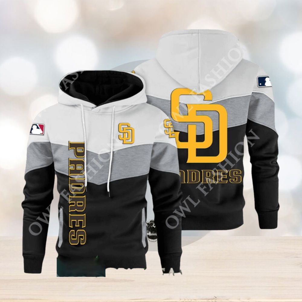Baseball San Diego Padres Team MLB Black White Printed Hoodie Baseball San Diego Padres Team MLB Black White Printed Hoodie