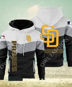 Baseball San Diego Padres Team MLB Black White Printed Hoodie