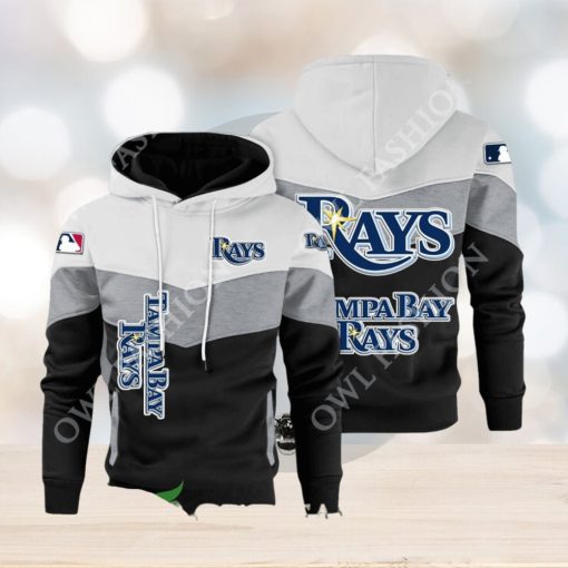 Baseball Tampa Bay Rays Team MLB Black White Printed Hoodie