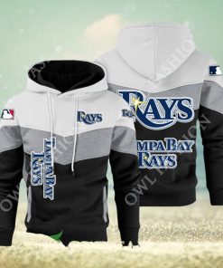 Baseball Tampa Bay Rays Team MLB Black White Printed Hoodie
