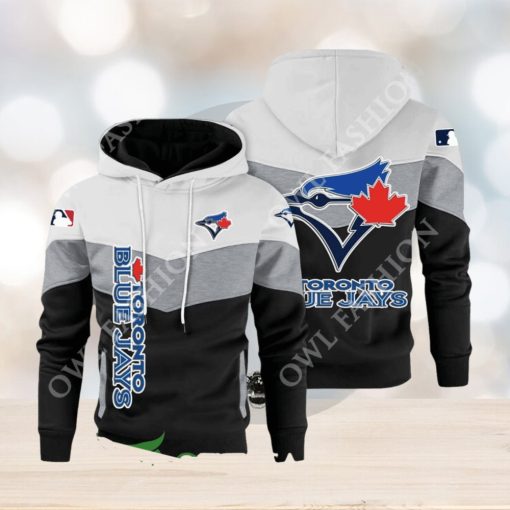 Baseball Toronto Blue Jays Team MLB Black White Printed Hoodie