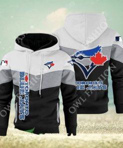 Baseball Toronto Blue Jays Team MLB Black White Printed Hoodie