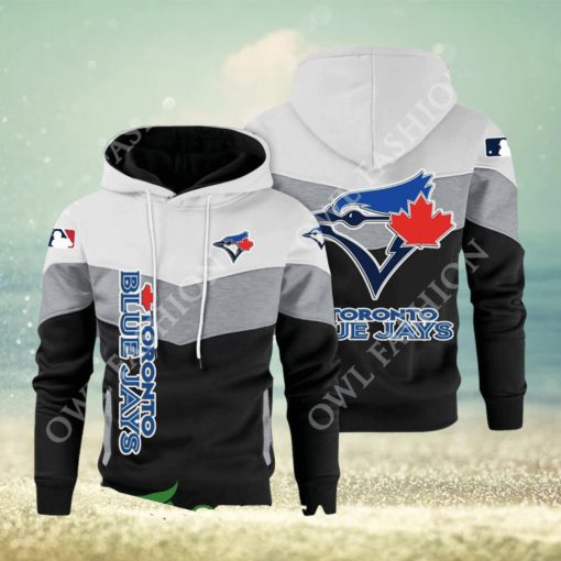 Baseball Toronto Blue Jays Team MLB Black White Printed Hoodie
