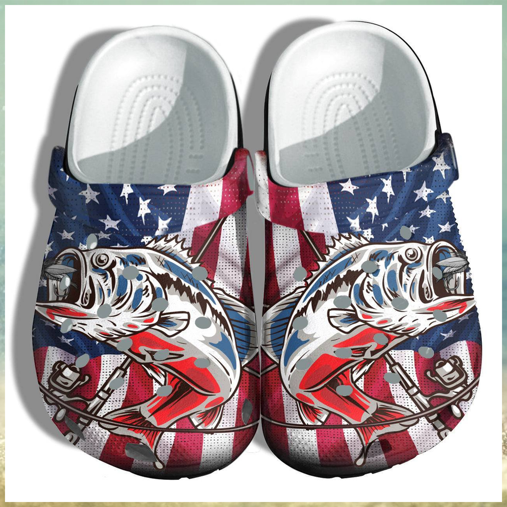Bass Fishing Camping 4Th Of July Shoes crocs Bass Fishing Camping 4Th Of July Shoes crocs