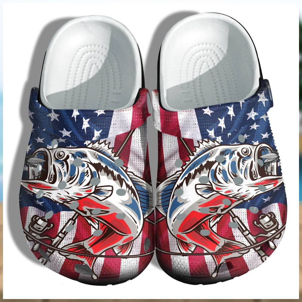Bass Fishing Camping 4Th Of July Shoes crocs Bass Fishing Camping 4Th Of July Shoes crocs