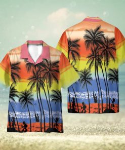 Beach Colorful Tropical Palm Tree 3D Hawaiian Shirt Holiday Gift