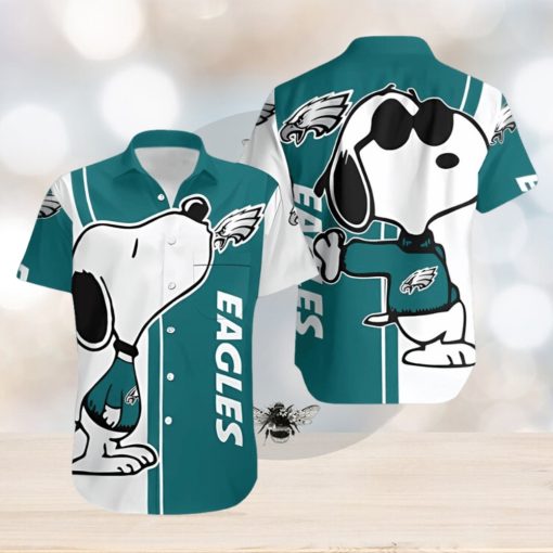 Beach Shirt Philadelphia Eagles Snoopy Lover 3d Printed Hawaiian Shirt Beach