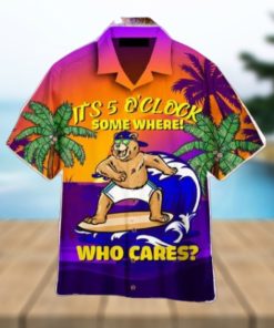 Bear It’s 5 O’clock Somewhere Who Cares Hawaiian Shirt Aloha For Men And Women