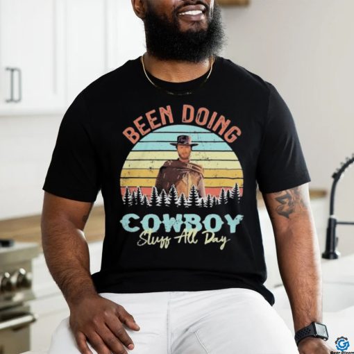 Been doing cowboy stuff all day snow falls in the pine forest shirt