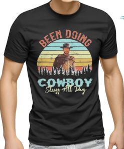 Been doing cowboy stuff all day snow falls in the pine forest shirt