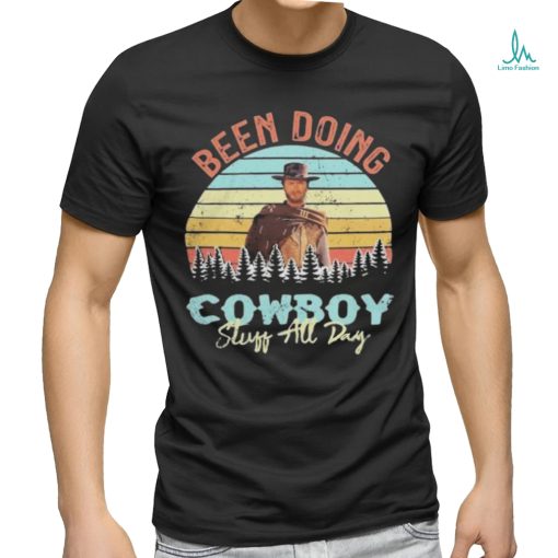 Been doing cowboy stuff all day snow falls in the pine forest shirt