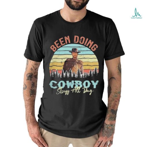 Been doing cowboy stuff all day snow falls in the pine forest shirt