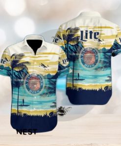 Beer Lite A Fine Pilsner Hawaiian Design Short Sleeve Shirt