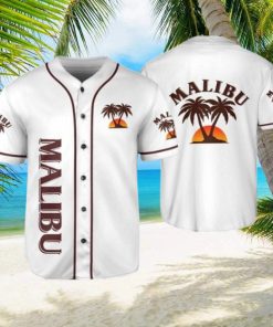 Beige Malibu Rum White Baseball Jersey Beer