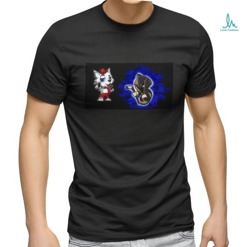 Best Calgary Flames VS Vegas Golden Knights NHL 2024 mascot cartoon hockey shirt