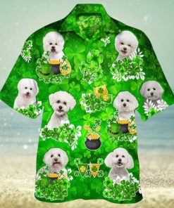 Bichon Frise Happy St.patrick 3D Hawaiian Shirt Animals Lover Gift Beach