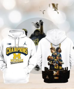 Big 2023 National Championship Champions Michigan Wolverines White Portrait Design 3D Hoodie