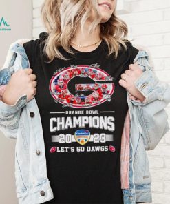 Big logo Georgia Bulldogs Orange Bowl Champions 2023 let’s go Dawgs signatures shirt