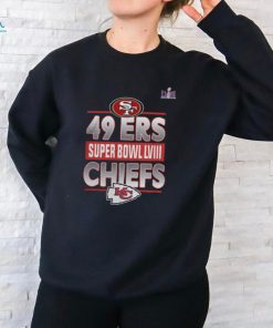 Black Kansas City Chiefs vs San Francisco 49ers Super Bowl LVIII Matchup Logo 2024 Tee