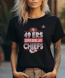 Black Kansas City Chiefs vs San Francisco 49ers Super Bowl LVIII Matchup Logo 2024 Tee