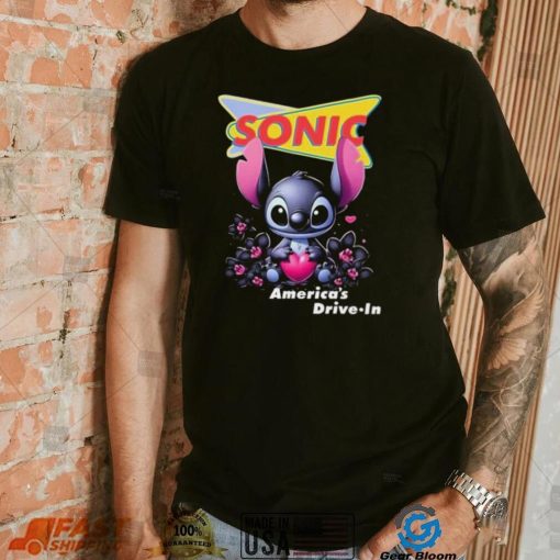Black Stitch hug heart Sonic America’s Drive In shirt