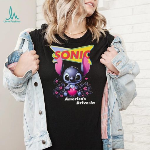 Black Stitch hug heart Sonic America’s Drive In shirt