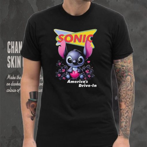Black Stitch hug heart Sonic America’s Drive In shirt