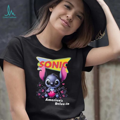 Black Stitch hug heart Sonic America’s Drive In shirt