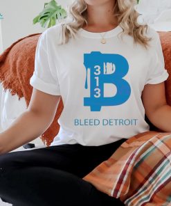 Bleed Detroit 313 NFL Football Logo 2024 shirt