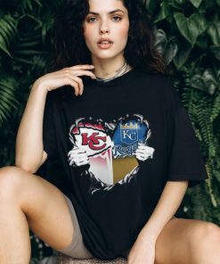 Blood Inside Kansas City Chiefs And Kansas City Royals Heart T Shirt