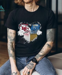 Blood Inside Kansas City Chiefs And Kansas City Royals Heart T Shirt