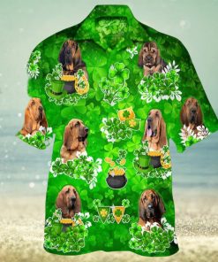 Bloodhound Happy St.patrick 3D Hawaiian Shirt Dog Lover Gift Beach