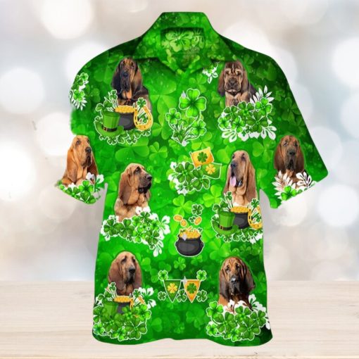 Bloodhound Happy St.patrick 3D Hawaiian Shirt Dog Lover Gift Beach