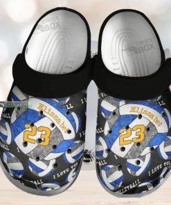 Blue Sport Crocs I Love Volleyball Crocs