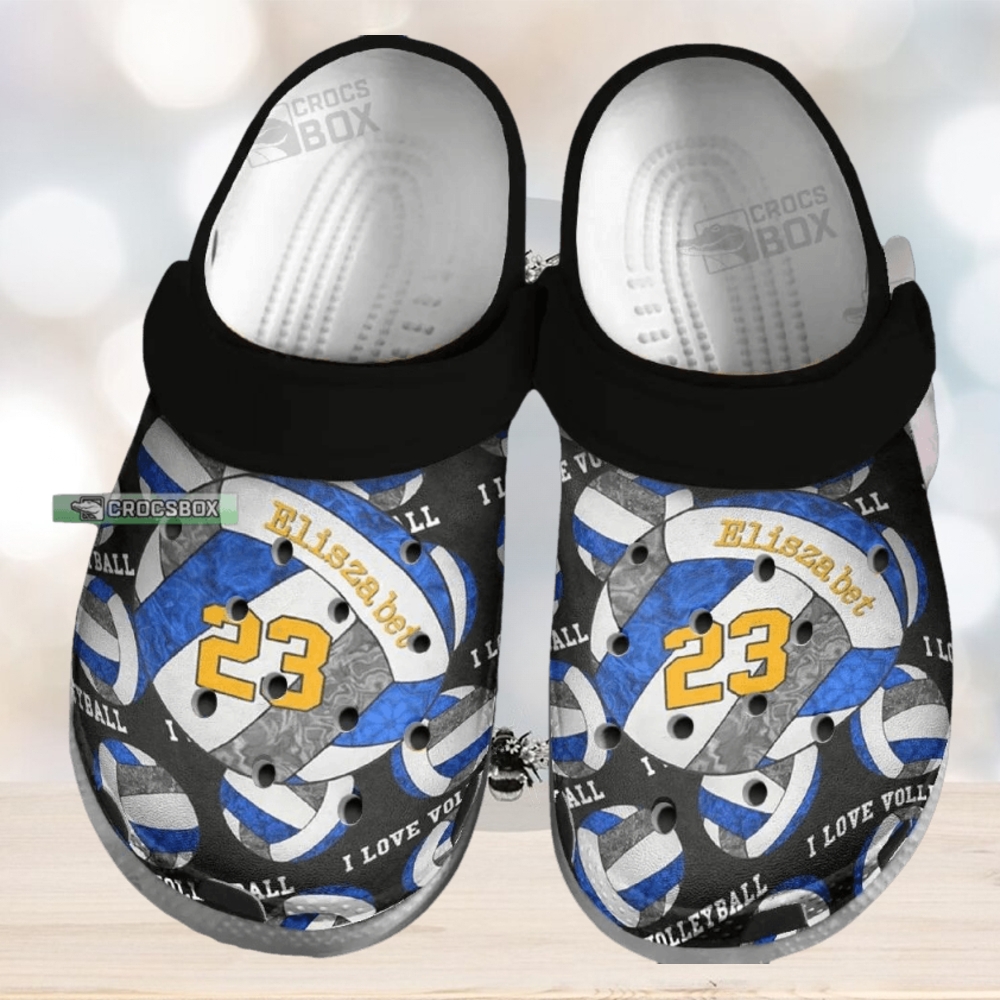 Blue Sport Crocs I Love Volleyball Crocs Blue Sport Crocs I Love Volleyball Crocs