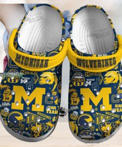 Blue and Yellow NCAA Michigan Wolverines Crocs 1